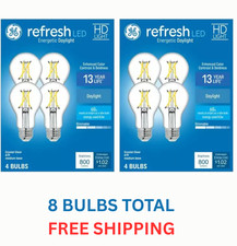 2 GE Refresh HD LED 60 Watt, Daylight, A19 General Purpose Bulbs 4 Pack