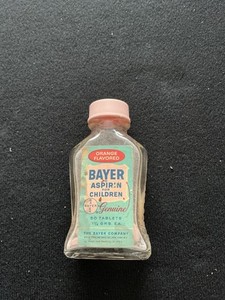 Vintage Bayer Aspirin Orange Flavored For Children Bottle