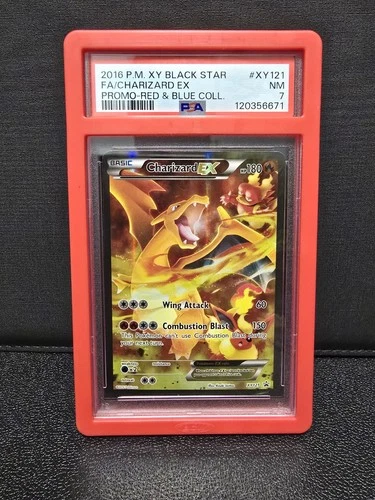 2016 P.M. XY Charizard EX Black Star Promo #XY121 Red & Blue Collection PSA 7