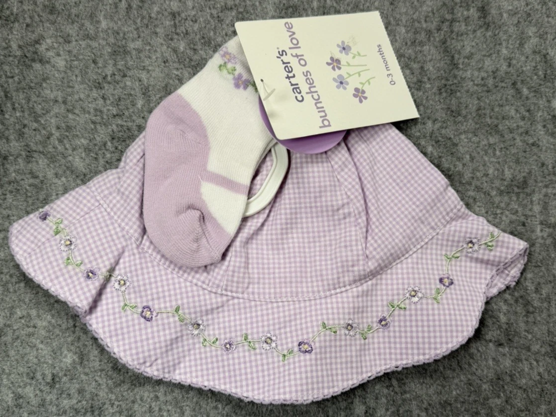 New Vintage Carter’s Bunches Of Love 0-3 Month 2pc Hat, Socks Set ￼
Opens in a new window or tab