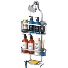 Bathroom Hanging Shower Organizer, Over Head Shower Caddy Shower Storage Rack...