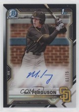 2021 Bowman Draft Chrome Pick Black Refractor 63/75 Max Ferguson Auto p7m