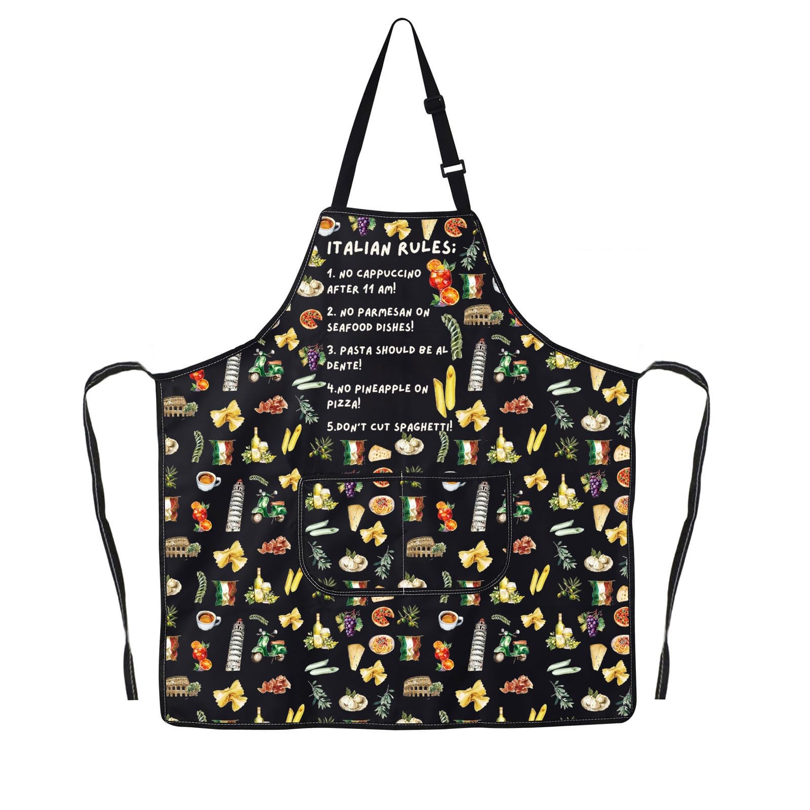 Italian Chef Apron Italy Kitchen Apron Italian Rules Cooking Apron Decor