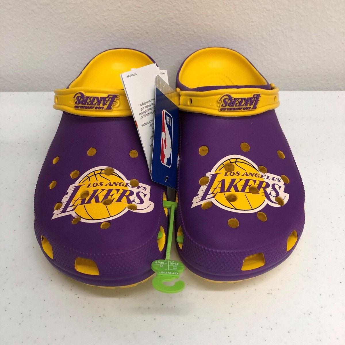 Los Angeles Lakers Shoes Clogs Mens Size 11 Purple Yellow 