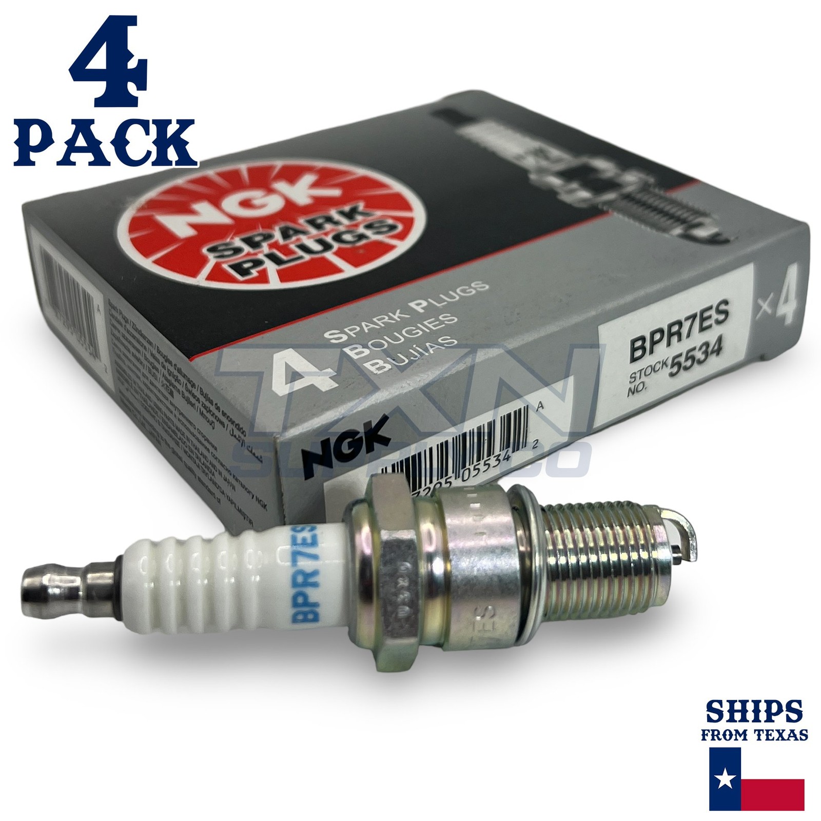NGK 5534 Spark Plugs BPR7ES - 4 Pack