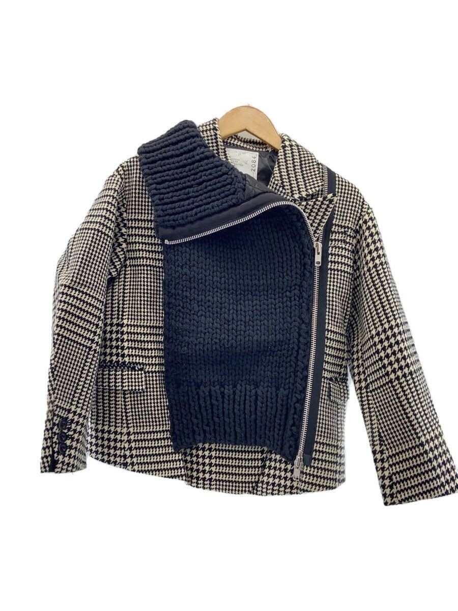 Sacai altra giacca 1 lana nera pied de poule 14 02084 usata