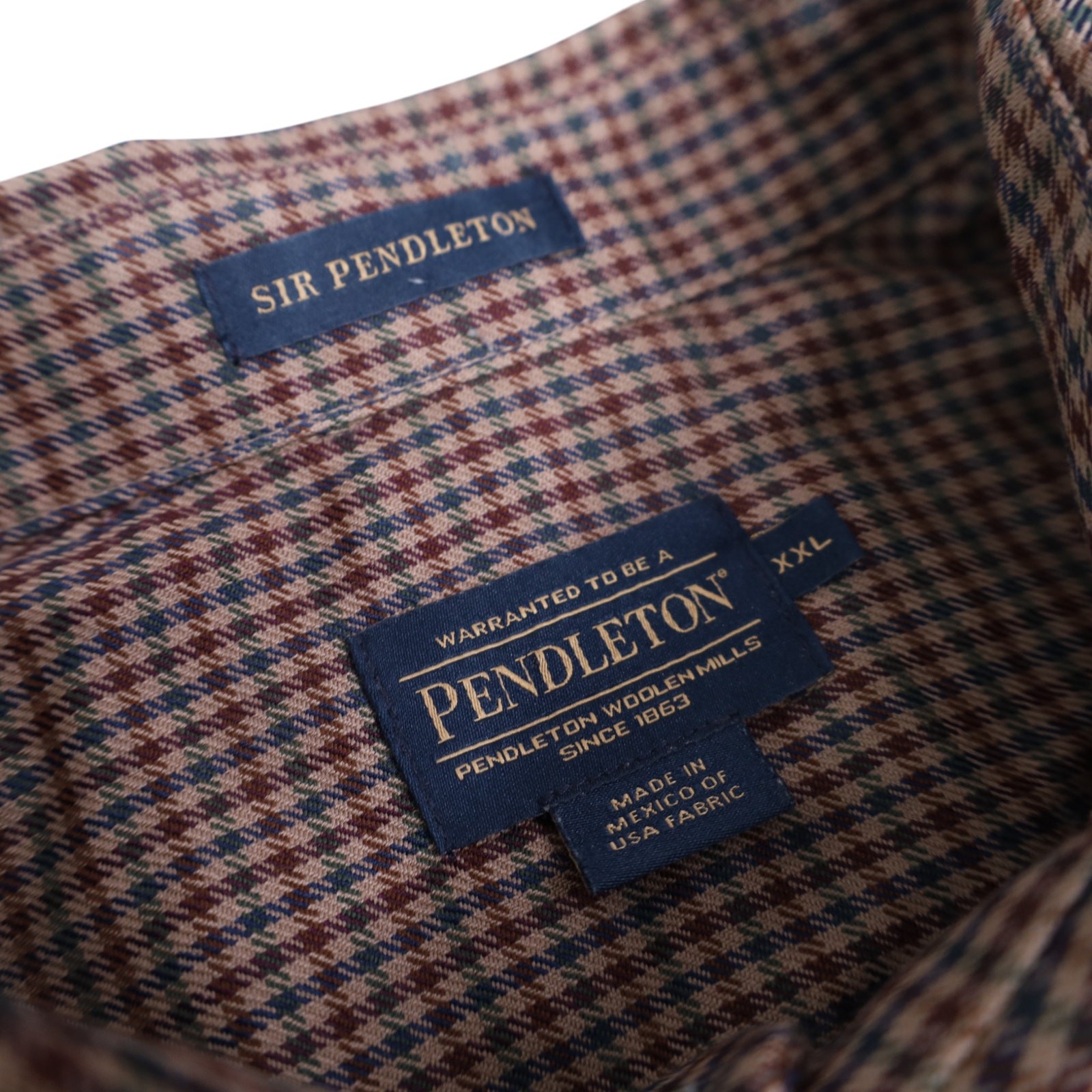 Sir Pendleton Houndstooth %100 Wool Button Up Shi… - image 6