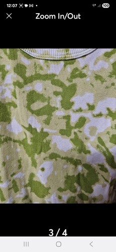 A5-C1-009 Children's Place Girls Tank Top Size Medium (7/8). Green/White Pattern - Picture 3 of 4