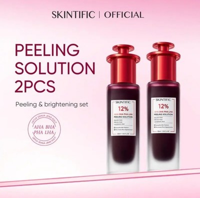 2x SKINTIFIC  Peeling Solution Serum/ Moisturizer | Exfoliate | Brightening Acne