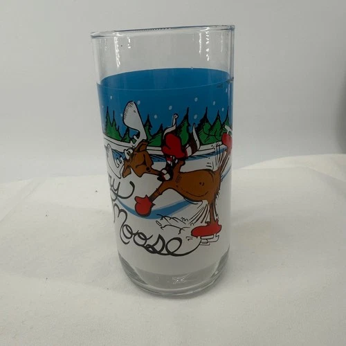 Vintage Krystal Burger Coca Cola Moose Skating Glass Restaurant Collectible