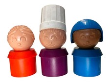 3 Vintage Tupperware Tuppertoys People Replacement Figures Chef