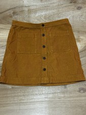 gap Mustard- Yellow Corduroy Skirt Buttons Down The Front Size M