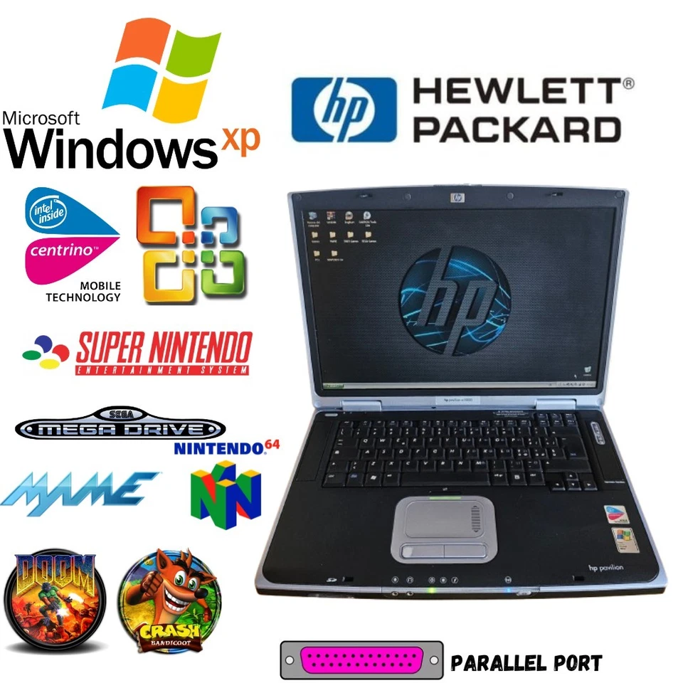 Pc Notebook Retrogaming Windows Xp HP Pavilion ZT3000 Ati Radeon 9200 15,4" - Imagen 1 de 4