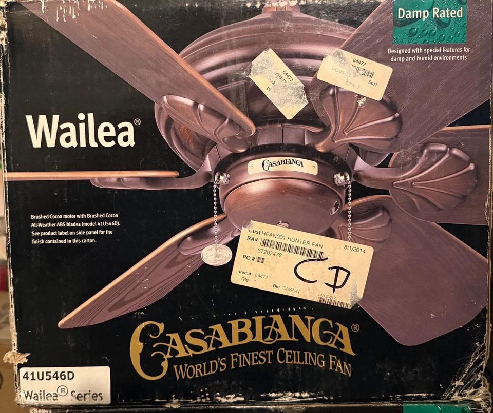 New Casablanca Wailea 31" Indoor/Outdoor Ceiling Fan, Brushed Cocoa, 41U546D - Image 2 of 4