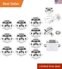 10 PCS Push Button Latch Cabinet Door Catch Keyless Cupboard Locks Zinc Alloy...