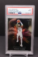 Damian Lillard 2023 Obsidian Black Color Blast SSP PSA 9 Bucks Basketball