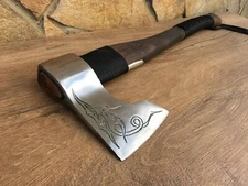 CUSTOM HANDMADE CARBONSTEEL HATCHET TOMAHAWK AXE WITH ENGRAVED HANDLE