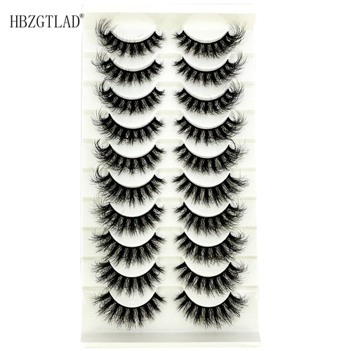 10Pairs 3D Mink False Eyelashes Wispy Cross Long Thick Soft Long Fake Eye Lashes - Picture 27 of 33