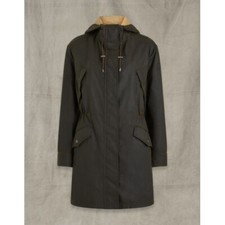Belstaff Womens Waxed Parka Baywood Faded Olive Uk8 It40 Rrp £575