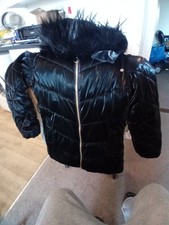 Duvetica Black Puffer Jacket With Hood And Belt For 8 Years Old Girl Size 128x64