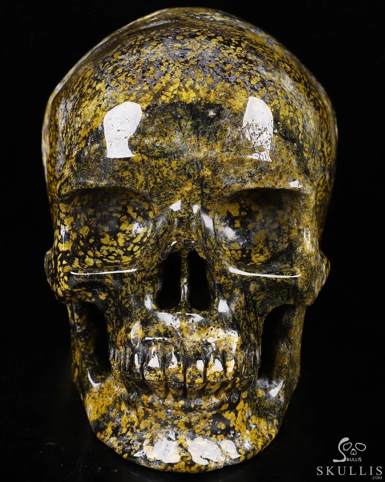 5.1» желтый далматин резной кристалл черепа, супер реалистичный, кристалл исцеления - Изображение 2 из 4