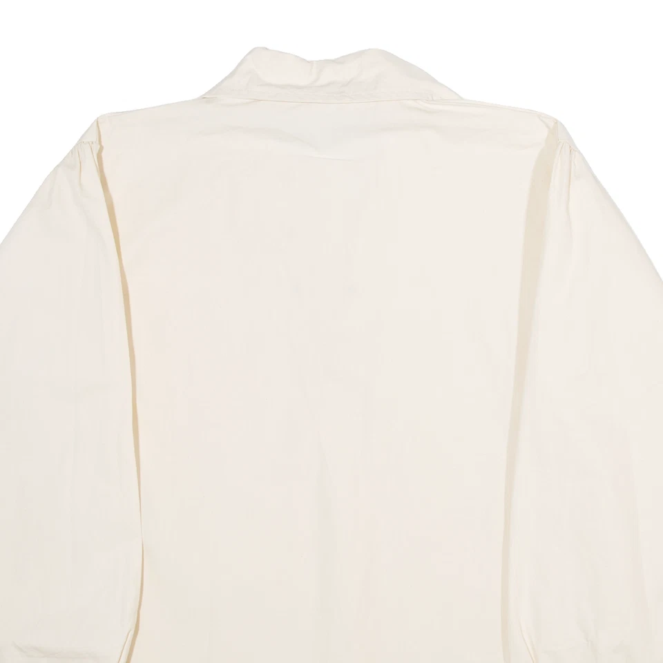 INNES & CROMB LTD Mens Plain Shirt Cream Long Sleeve S - Image 4 of 4