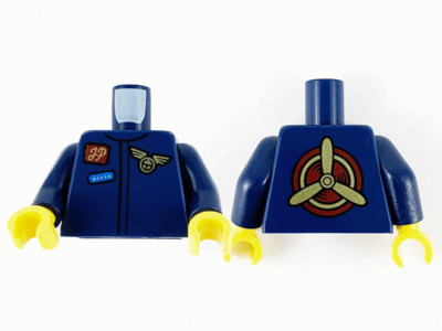 LEGO 973pb4139c01 Torso Overall, rötlichbraun Namensschild mit Gold 'JP', Gold W