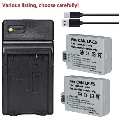 LP-E5 Battery or charger for Canon EOS 450D 500D 1000D Kiss X2 Rebel XS T1i XSi - Picture 2 of 46