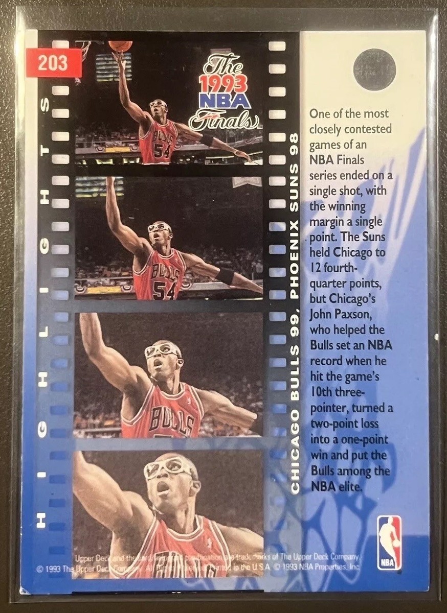 The 1993 NBA Finals Game Upper Deck with Grant Paxson #203
