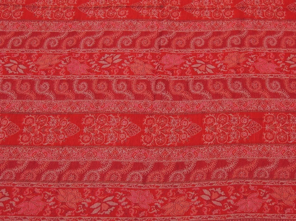 Maroon Floral Wool Table Overlay Woven Ethnic Tablecloth Kashmir Topper 54"x60" - Image 3 of 4