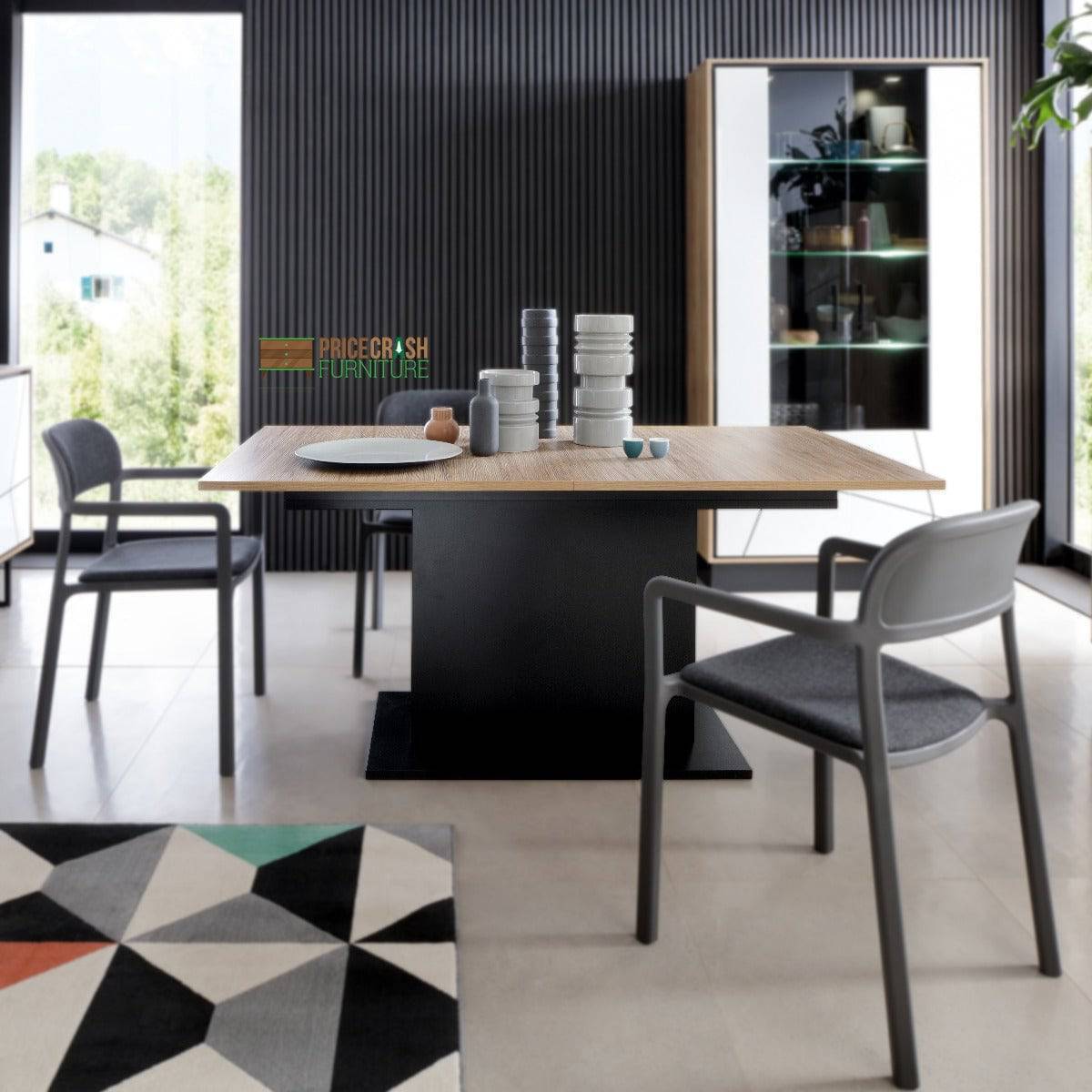 Mobili Fiver, Iacopo Extendable Dining Table, 140(220) x90 cm, White, Made In Italy 10 BROLO EXTENDING DINING TABLE 160-200CM WALNUT AND DARK PANEL FINISH