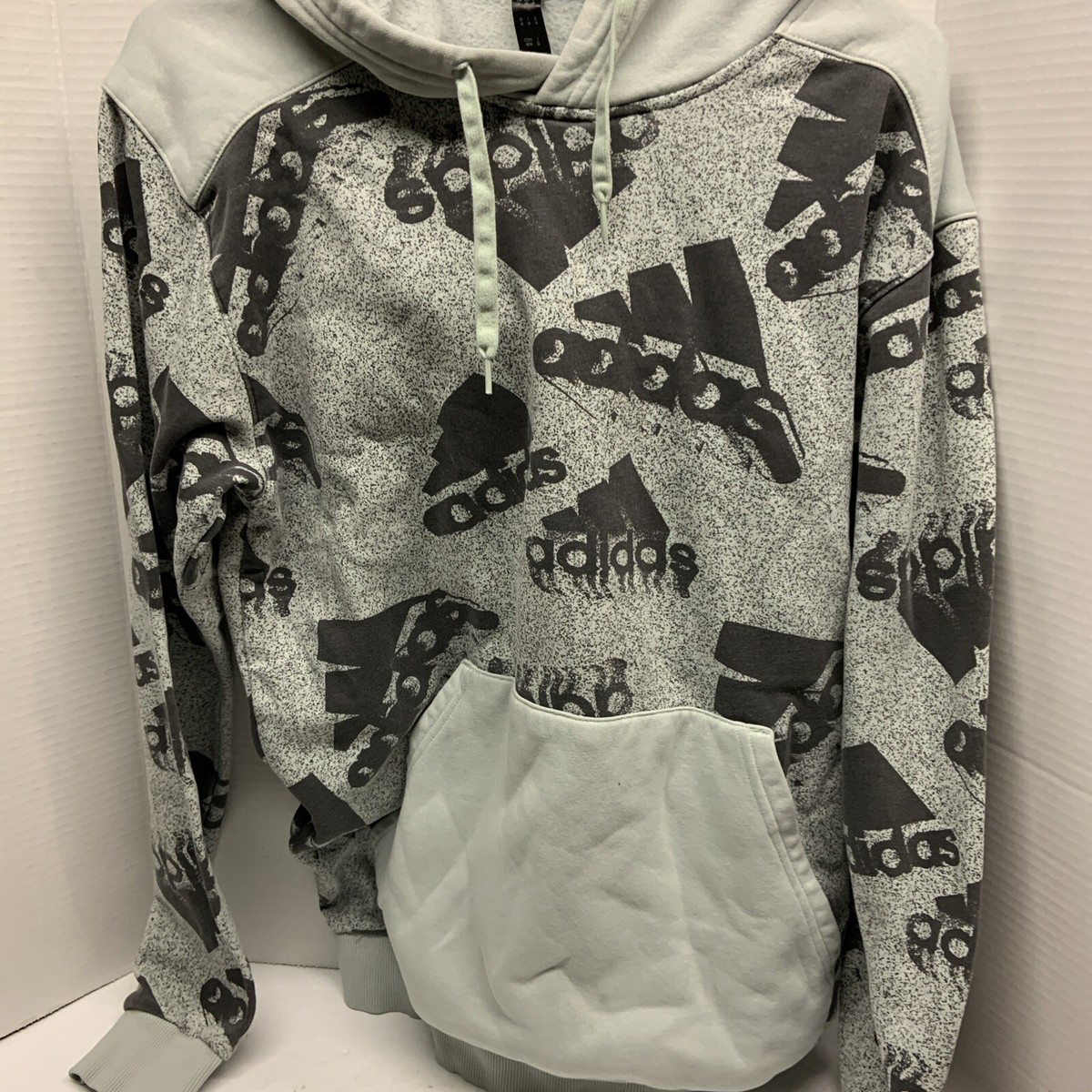 MENS ADIDAS LIGHT GREEN WITH ALL OVER PRINT SWEATSHIRT SIZE M - Main Image