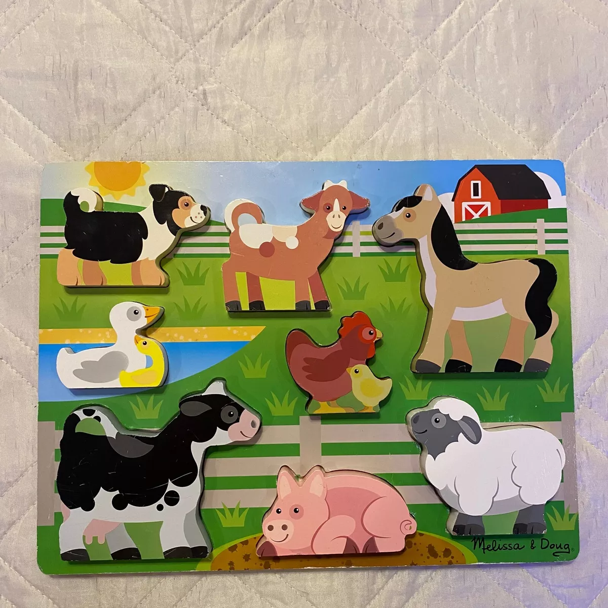 Wooden Melissa and Doug Farm Animal Puzzle