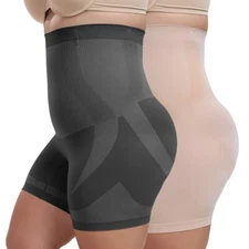 Plus Size Tummy Control Shapewear Shorts for Women High Waist Body Shaper Girdle