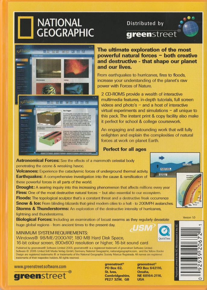 National Geographic "Forces of Nature" PC 2xCD-rom Brand new Educational  - Image 2 of 2