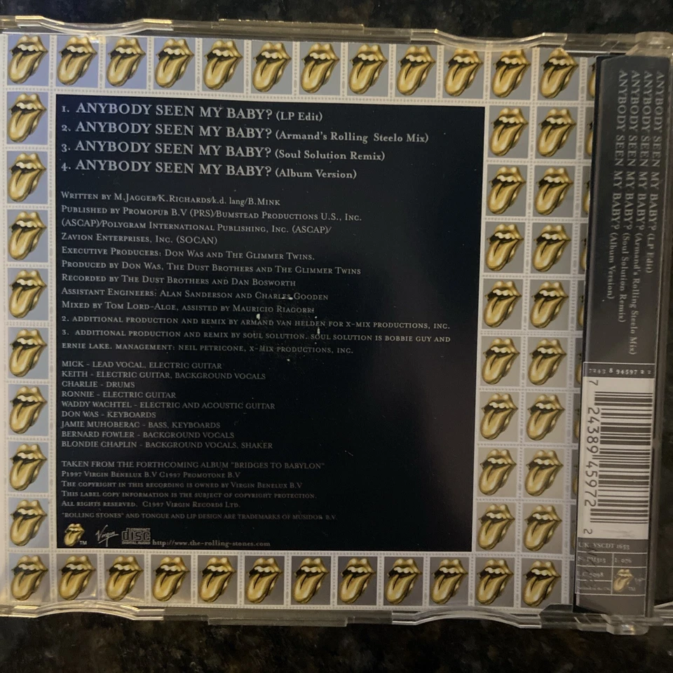 The Rolling Stones  Anybody Seen My Baby /Remixes 4 Track CD - With Free Post - Изображение 3 из 3