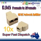 New 10 x RJ45 8P8C Y 1 Female to 2 Female Adapter Splitter Network Connector