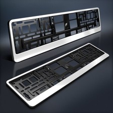 2 Kennzeichenhalter | WEISS mit sanftem Glanz | Kfz Kennzeichenhalterung für PKW