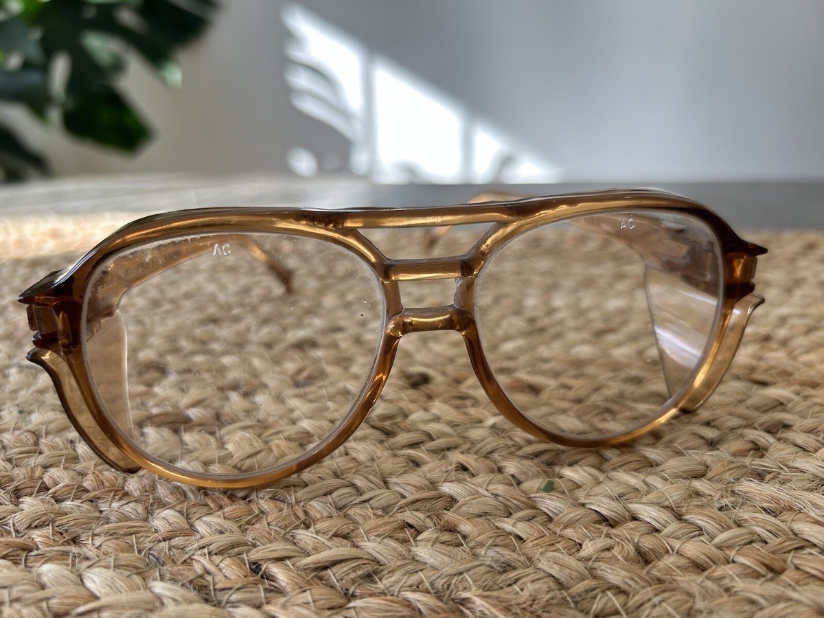 Vintage American Optical AO Aerosite Z87 Amber Safety Glasses Side