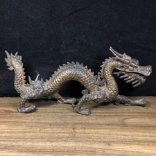 Collectible Chinese OLD Pure copper handmade dragon shape exquisite statue