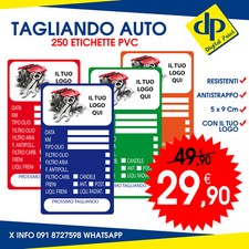 Etichette ADESIVI Tagliando Auto PERSONALIZZATI - Cambio Olio Adesivo 5x9 cm