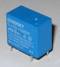 Goodsky 9V Coil 10 Amp Relay Rated at 120 VAC - Compact / Light 9 V Relay