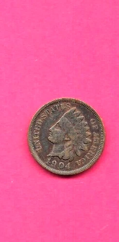 US USA INDIAN HEAD 1904 VF-VERY FINE CIRCULATED PENNY CENT COIN