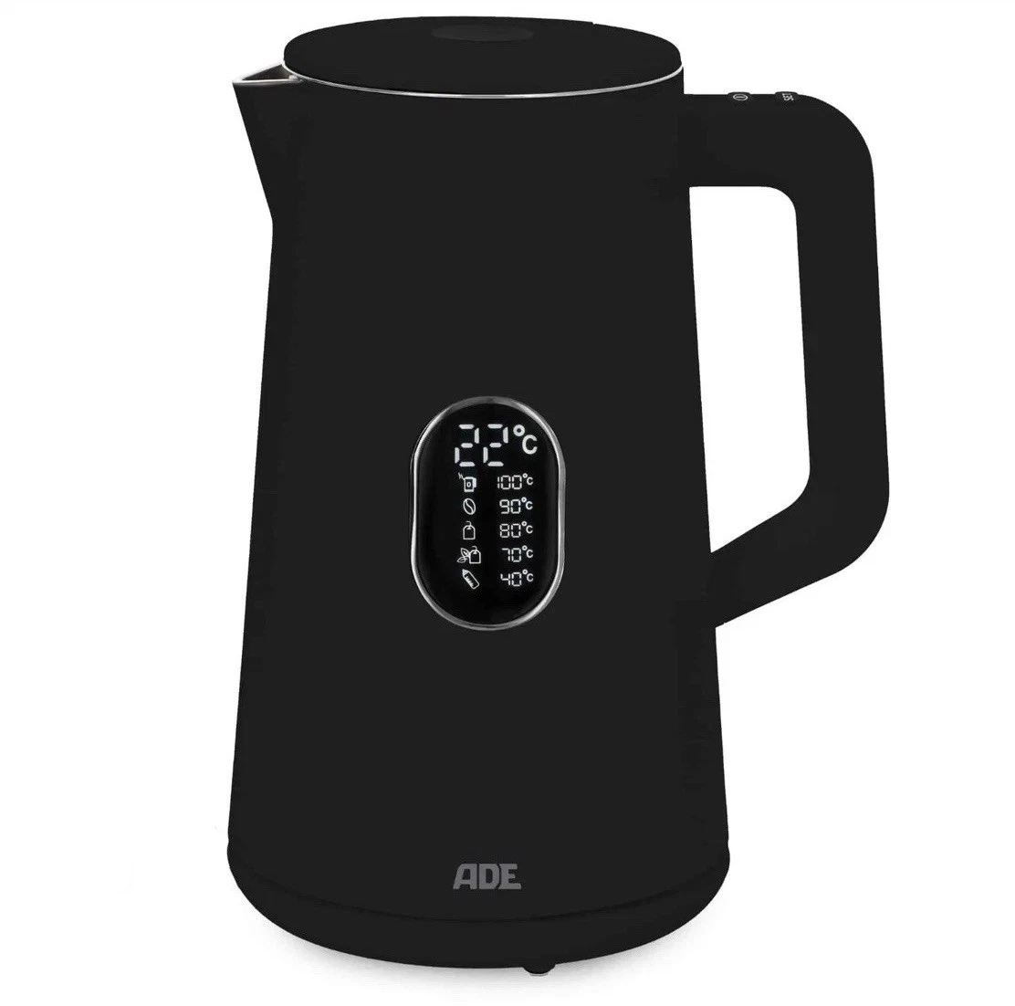 Ade Kettle Black With Temperature Setting Led Display (eu Plug In)