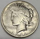 1921 P Peace Dollar-VG-F Quality-Nice Solid Peace Dollar-First Year Dollar!