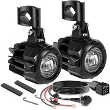 Motorcycle Auxiliary Lights LED Kit 70W Round Driving Fog Light White with