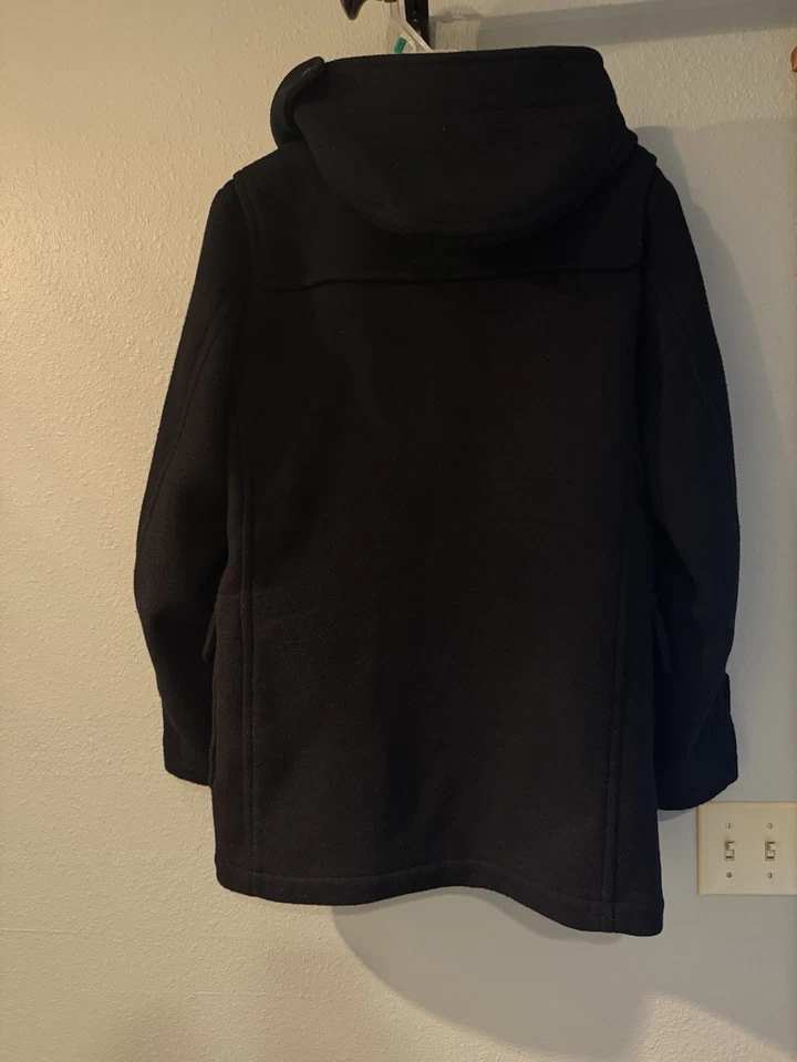 EUC Uniqlo Wool Toggle Duffle Black Hooded Jacket Coat Men XS Urban Streetwear - Image 4 of 4