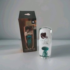 Leonardo OCEANO Qualle Skulptur aus Kalk-Natron Glas Blau ca. 19 cm OVP