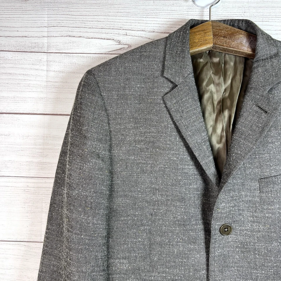 Chaqueta Blazer John Varvatos Para Hombres Marrón EE. UU. Mezcla Lana Seda Talla 42 Larga Foto 3 de 4