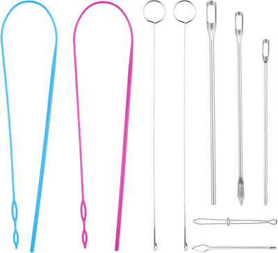 9 Stück Nähschlaufen-Kits, Flexibel Kordelzug Einfädler Schlaufenwender Metallpi